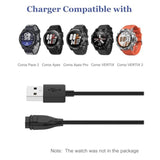 Charger Cable For Coros Pace 3, Replacement Charging Dock Compatible With Coros Pace 2, Coros Apex, Apex Pro, Vertix, Vertix 2 Smartwatch