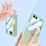 For Samsung Galaxy Z Flip 7 Case With Screen Protector Ring Shockproof Protective Cover Flip Z 7 Phone Case For Galaxy Z Flip 7 5G 2025 - Green