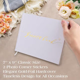 Elegant Wedding Guest Book With Gold Foiled Cover And Lined Pages 7”X 9” Wedding Guestbook For Wedding Reception, Birthday, Baby Shower, Bridal Shower And Special Events