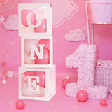 1St Birthday Decorations For Boys - 3Pcs Boxes With Letters For Photoshoot Props (White)