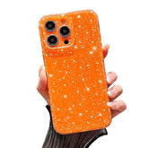 Case For Iphone 16 Pro Max,Super Cute Vibrant Neon Glitter Shiny Bling Sparkly Glossy Girly Case,Shockproof Slim Camera Protection For Iphone 16 Pro Max 6.9 Inch,Orange