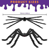 2PCS 78" Giant Spider ,Scary Large Spider Props Halloween Decorations