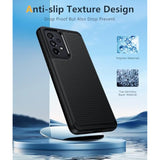 For Samsung Galaxy A53-5G Phone Case: Dual Layer Protective Heavy Duty Cell Phone Cover Shockproof Rugged With Non Slip Textured Back - Military Protection - 6.5Inch (Matte Black)