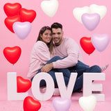 60-Piece 12-Inch Red, White, Pink Heart-Shaped Latex Balloons Set - Romantic Love Heart Balloons Decorations For Valentine'S Day, Anniversary, Wedding, Bridal Shower, Proposal, Birthday Party Favor