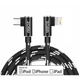 10Ft Apple Mfi Certified Lightning To Usb C Cable 90° Right Angle Fast Charger Cord Compatible With Iphone 14, 13, 12 Pro Max, Iphone Se, 11 Pro Max, Iphone Xs Max, Iphone Xr X Xs, Iphone 8 7 6 5