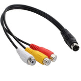 4 Pin S-Video To 3 Rca Av Female Cable For Tv Pc Computer Video Av Projector F