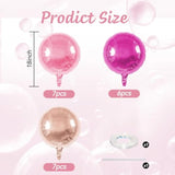 20Pcs Round Shaped Balloons, 18 Inch Round Foil Balloon, Hot Light Pink Rose Gold Giant Round Aluminum Balloon For Birthday Valentine'S Day Party Wedding Bachelorette Baby Shower Decorations