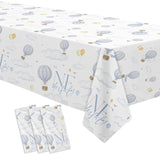 Hot Air Balloon 1St Birthday Party Supplies Tablecloth, 3 Pack Disposable Blue Hot Air Balloon First Birthday Mr Onederful Decorations Table Cover, 55In X 86In