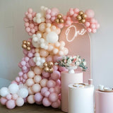 Pink Balloons, 50Pcs Pink And White Balloons, Rose Gold Macaron Pearl Latex Party Balloon Confetti Balloon For Girl Woman Valentine Birthday Party Baby Shower Gender Reveal Wedding Decorations