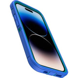 OtterBox iPhone 14 Pro (ONLY) Defender Series Case - RAIN Check (Blue), Rugged & Durable, with Port Protection, Includes Holster Clip Kickstand