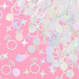 Bachelorette Party Iridescent Foil Confetti - 200 Pc | Engagement Party Decoration, Diamond Ring Table Decor, Bride To Be Bridal Shower Supplies, Engaged Era Decor