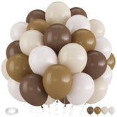 Neutral Tone Balloon Set: Brown, Beige, White Latex Party Decor