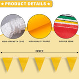 105ft Pennant Banner 45 Fluorescent Yellow Safety Flags 7x10 Inch Warning Banner