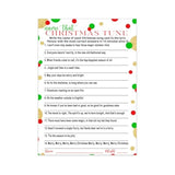 Christmas Song Game Trivia Fun Holiday Party Activity For Adults, Groups, Thanksgiving, Red And Green, 5X7 Cards, 25 Guests, Version 1
