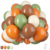 50Pcs Orange Brown And Green Balloons,12 Inch Woodland Balloon Arch Jungle Balloons Safari Birthday Decorations,Suitable For Jungle Safari Birthday Wedding Forest Decorations