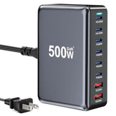 500W Usb C Fast Charger Block, 8 Port Usb Charging Station, Gan ? Pro Double 100W Pd Pps Port Fast Charging Station For Multiple Devices,Laptop Wall Charger Compatible With Macbook/Iphone 16/Ipad Etc