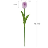 Real Touch Purple Tulips 24Pcs Artificial Flowers For Decoraion Fake Tulips Light Purple Flowers Floral Arrangements Artificial Faux Tulip Decor For Table Home Kitchen Decor (Light Purple)
