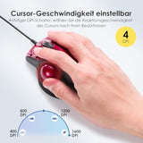 Wired Ergonomic Trackball Mouse, Programmable Roller Ball Mice, Tilt Scroll, 400/800/1200/1600 Dpi, Computer Trackball & Finger Rest, Compatible With Mac, Windows, Laptop, Chrome Os, Red