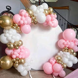 Pink & Gold 12" Balloons Set for Birthday, Baby Shower & Party Decor