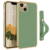 Iphone 13 Case, Slim Fit Soft Tpu With Adjustable Wristband Kickstand, Scratch Resistant Shockproof Protective Phone Cover For Apple Iphone 13 6.1 Inch, Green