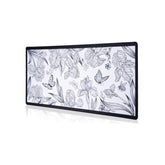 Black Large Extended Mouse Pad, Beautiful Flowers Plants, Waterproof Mouse Mat For Home And Office, Gaming Mousepad Laptop Keyboard Mat With Nonslip Base, Stitched Edges (31.5"X11.8"X0.12")
