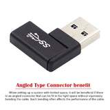 Usb-C Type C Female To Usb 3.0 A Male Data Adapter Flat Horizontal 90 Degree R