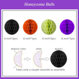 Halloween Party Decorations Banner Honeycomb Balls Garland Flags Swirl Streamers