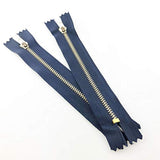 2Pcs Golden Brass Alloy Jean Zipper, 4 Inch Close End Zippers For Sewi