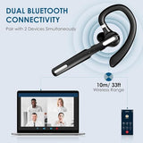 Bluetooth Headset, Wireless Bluetooth Earpiece V5.3 Hands-Free Earphones with Built-in Mic for Cell Phone/PC Tablet/Laptop Computer, Headphones for