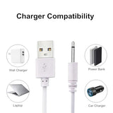 2.7Ft Wand Charger Replacement, 2.5mm USB to DC Fast Charging Cable Massager Charger Cord, 2 Pack