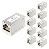 Rj45 Cat6 Coupler Shielded 10-Pack, Ethernet Cable Extender Cat6/Cat5E/Cat5 In