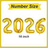 16 Inch Gold 2026 Happy New Year Foil Balloons Party Supplies
