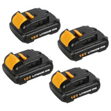 4Pack 4.0Ah 12V Dcb120 Replacement For Dewalt 12V Max Battery, Dcb120 Dcb121 Dcb123 Dcb122 Dcb124 Dcb125 Dcb127, 12Volt Compatible With Dewalt 12V Lithium Batteries