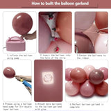 Dusty Pink Balloon Arch Kit: Double Stuffed Mauve Blush Garland