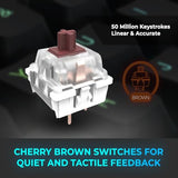 Easytouch 150 Ergonomic Wired Mechanical Keyboard With Cherry Mx Brown Switches, Integrated Palm Rest, Dedicated Copilot Ai Hotkey, Full-Sized Layout With Numeric Pad For Comfortable Typing