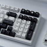 133 Keys Japanese Keycap Cherry Profile Dye Sub Pbt Black And White Keycaps Set Fit For 61/64/87/104/108 Cherry Mx Switches Mechanical Keyboard