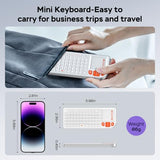 Mini Keyboard With Touchpad, Mini Bluetooth Keyboard, Ultra-Compact Portable For It Professionals, Field Service Technicians, Home Theater Pc & Multi-Device Travel - Durable &Reliable, White