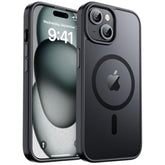 iPhone 14 15 Magnetic Magsafe Case Slim Matte Shockproof Black