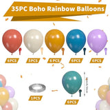 Boho Rainbow Balloon Arch Kit Ivory White Yellow Orange Blue Purple Balloons for Party Decor