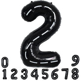 Race Car Black Balloons Car Birthday Party Supplies,40 Inch Giant Jumbo Helium Foil Mylar Big Number 2 Digital 2 Balloons For Boy'S Birthday Party Truck Race Car Theme Party Decorations