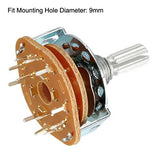 2P5T 2 Pole 5 Position Selectable Single Deck Band Channel Rotary Switch Selector