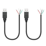 2Pcs Short Usb A Male 4 Pin Bare Wire 11Inch,Usb 5V/2A 4 Pin Pigtail Open End Power And Data Cable,For Usb Equipment Installed Or Replacement Repair Diy Cable