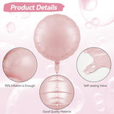 20Pcs 18 Inch Round Foil Balloon, Retro Pink Cream White Round Shaped Balloons, Round Aluminum Foil Helium Balloons For Boho Birthday Party Wedding Bachelorette Engagement Baby Shower Decorations