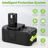 18V 6.0Ah Lithium Battery Compatible With Ryobi 18 Volt Cordless Power Tools Battery One+ P108 P102 P103 P104 P105 P107 P106 P221 Bpl18151 (2 Packs)