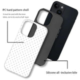 For Iphone 14 Plus Case,Hl2 Polka Dot White Hybrid 2 Layer Hard Shell Silicone Protective Pattern Design Case