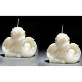 Angel 2 Pack Soy Scented Hand Carved Aesthetic Candles For Home Decor (Milk White)