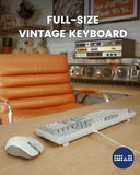 Periboard-108M, Wired Mechanical Full-Size Usb Keyboard - Red Linear Switch - Classic Retro Gray/White Color - Us English