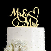 Mr And Mrs Cake Topper, Bride And Groom Sign Wedding/Engagement Cake Toppers Decoration, Mirror Gold Acrylic