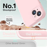 Premium Silicone iPhone 14 Case with Soft Anti-Scratch Microfiber Lining, Shockproof Protective Phone Case for Men Women Girls 6.1", Chalk Pink