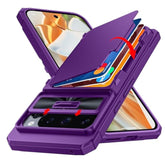 Purple Shockproof Wallet Case for Pixel 9/9 Pro with Card Holder, Kickstand, RFID